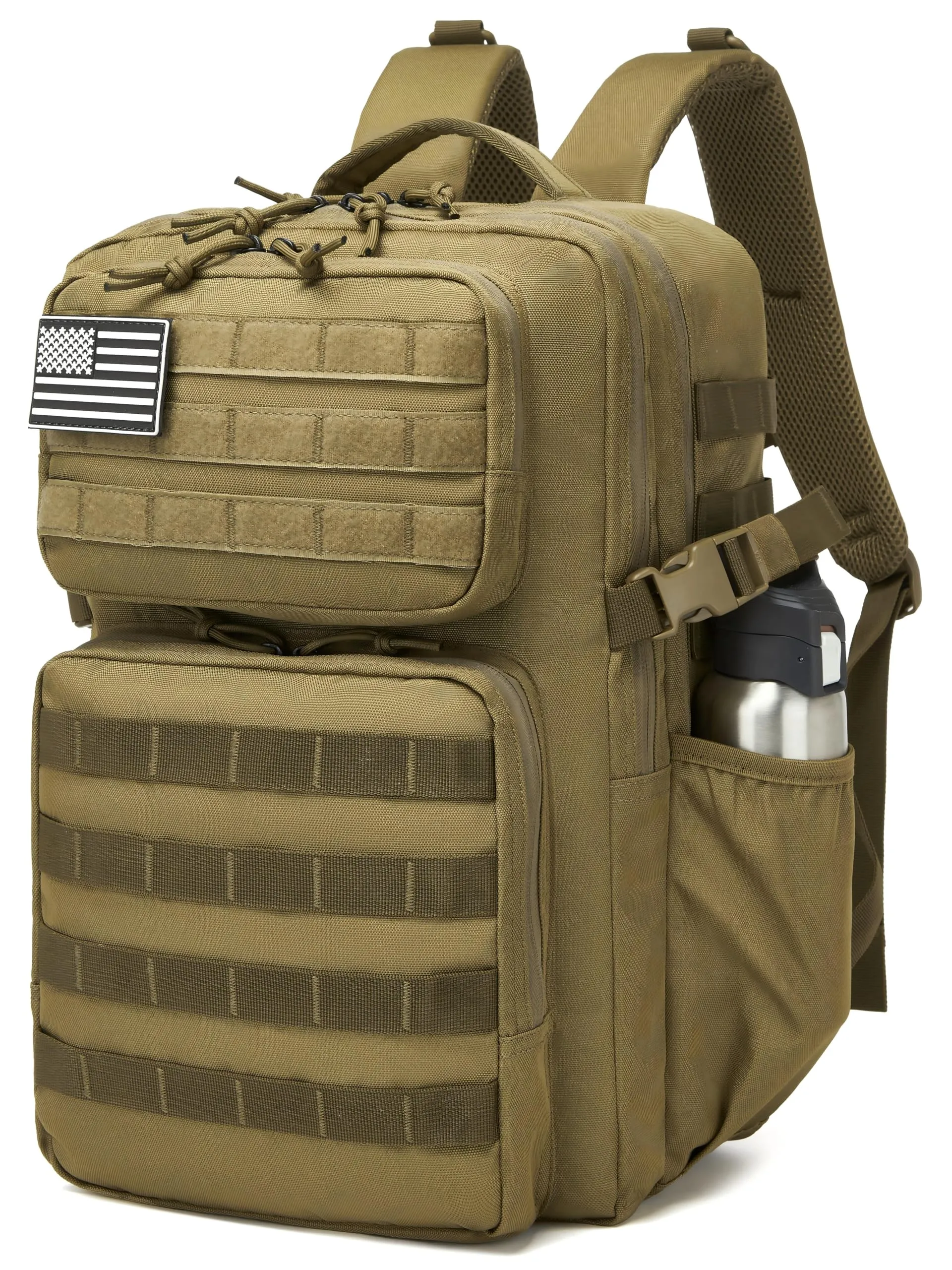 Wotony Zaino Tattico Militare Impermeabile con Sistema Molle, 35L, Cachi - immagine 3