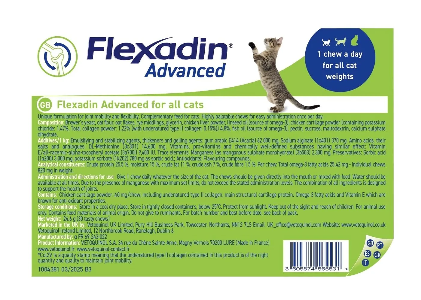 Vetoquinol Flexadin Advanced Gatto, 30 Tavolette - immagine 2