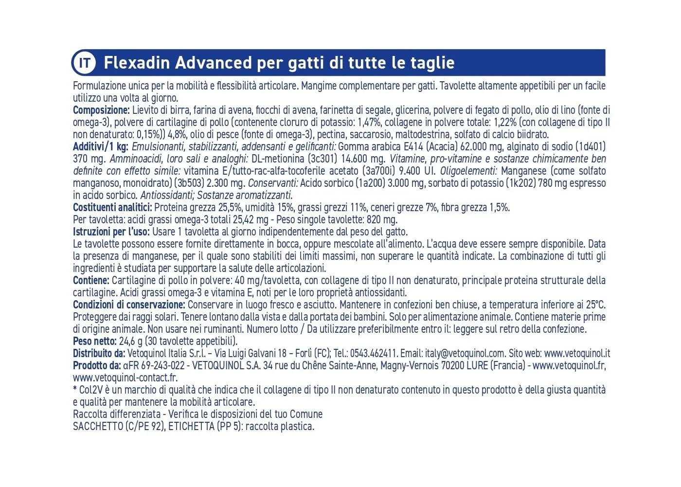Vetoquinol Flexadin Advanced Gatto, 30 Tavolette - immagine 3