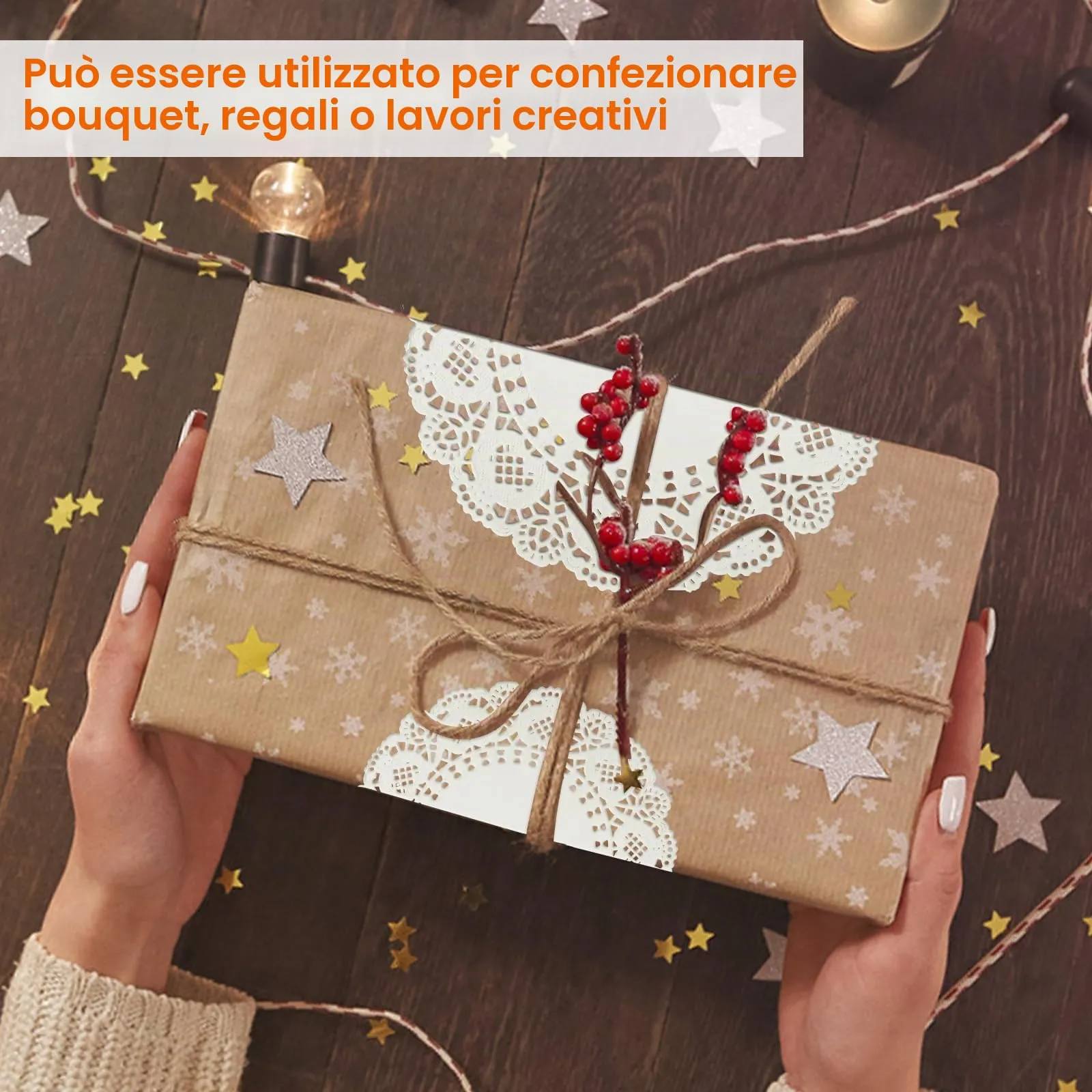 ZMDMAH Centrini di carta in pizzo, 100 pezzi da 5,5 pollici e 100 pezzi da 7,5 pollici, bianchi - immagine 4