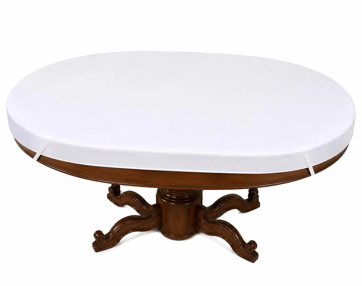 Corredocasa Copritavolo Sotto Tovaglia Mollettone in Feltro Bianco con Elastico Perimetrale, Ovale 140 x 220 - immagine 2