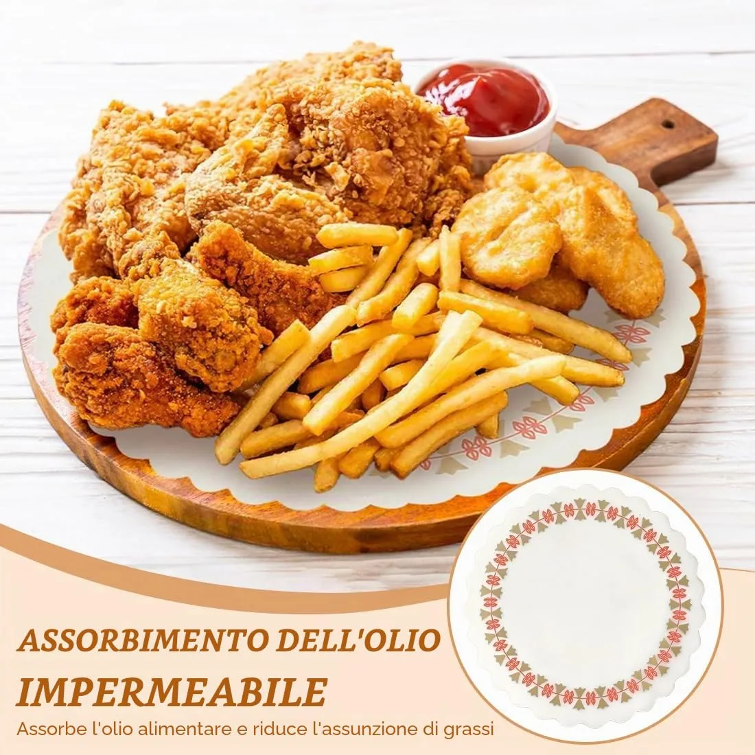ROKZELT Tovagliette di Carta Monouso in Pizzo, 18cm, 100 Pezzi - immagine 2