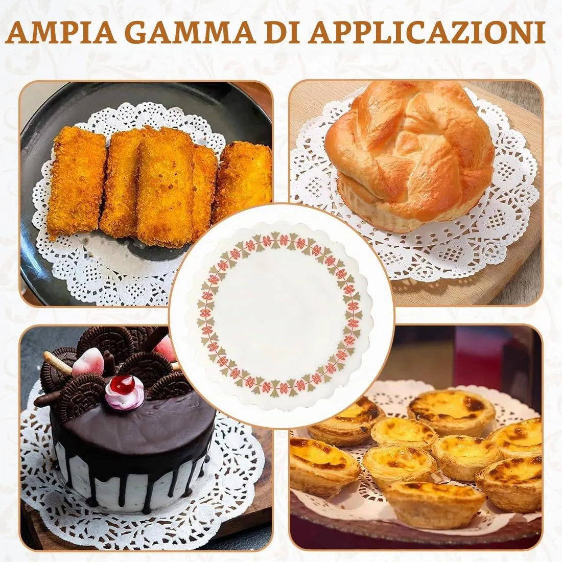 ROKZELT Tovagliette di Carta Monouso in Pizzo, 18cm, 100 Pezzi - immagine 6