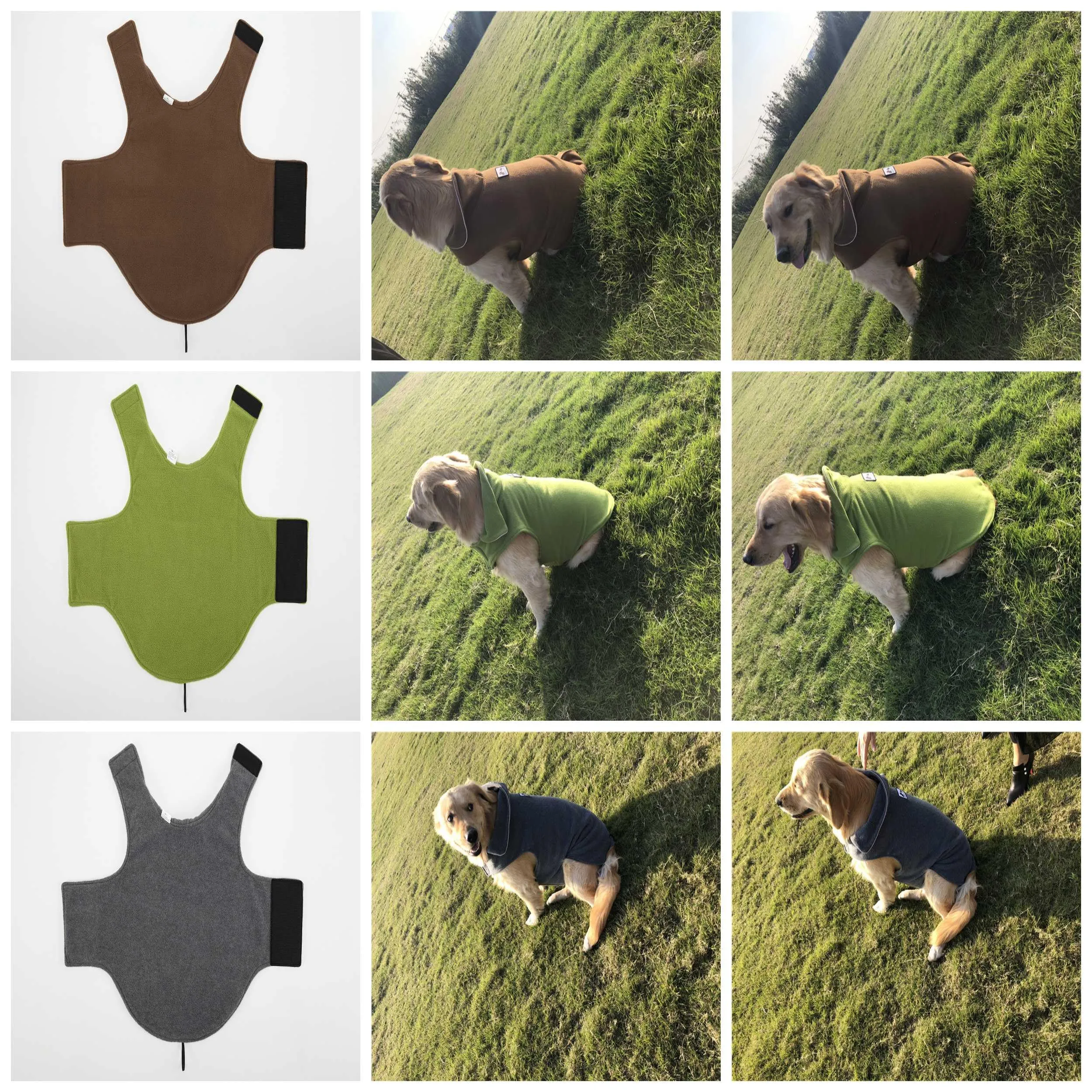 Ecent Cappottino Invernale in Pile per Cani (Verde, L) - immagine 5