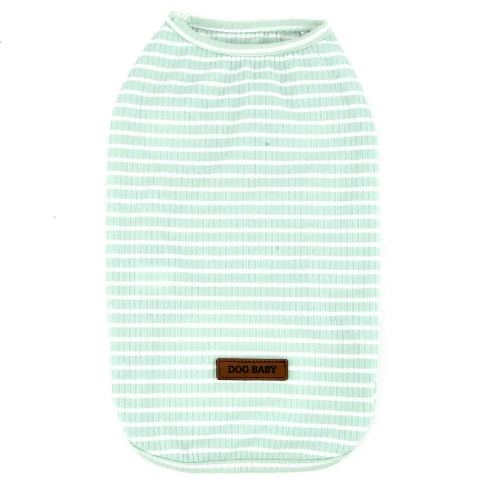 PAIDEFUL Maglietta a Righe per Cani di Piccola Taglia, Gilet in Cotone Traspirante Senza Maniche, Verde, XL - immagine 7