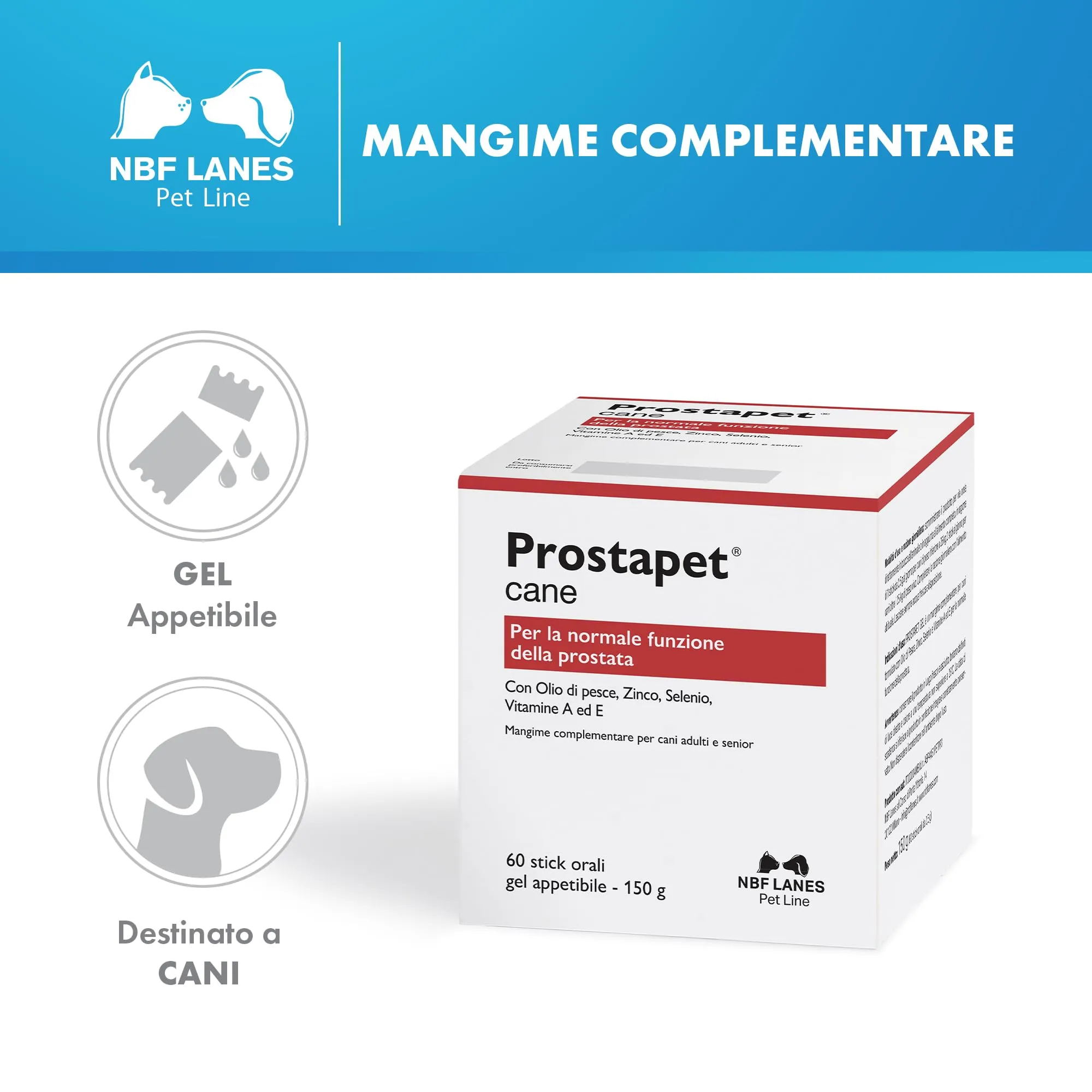 NBF Lanes Prostapet Cane, Gel Appetibile, 60 bustine da 2,5 g - immagine 2