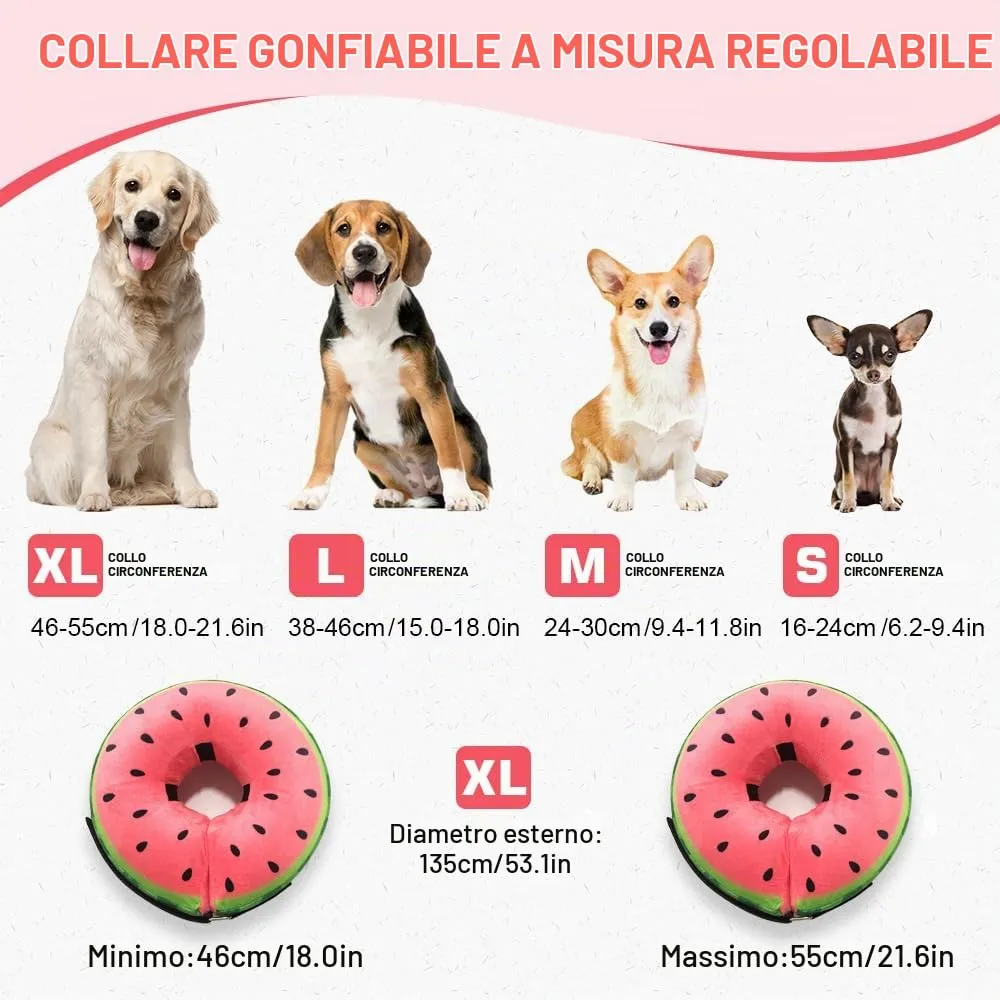 HMCEY Collare Protettivo Gonfiabile per Cane, Collare Elisabettiano Morbido Post-Intervento, Anti-Leccamento e Recupero - XL - immagine 2