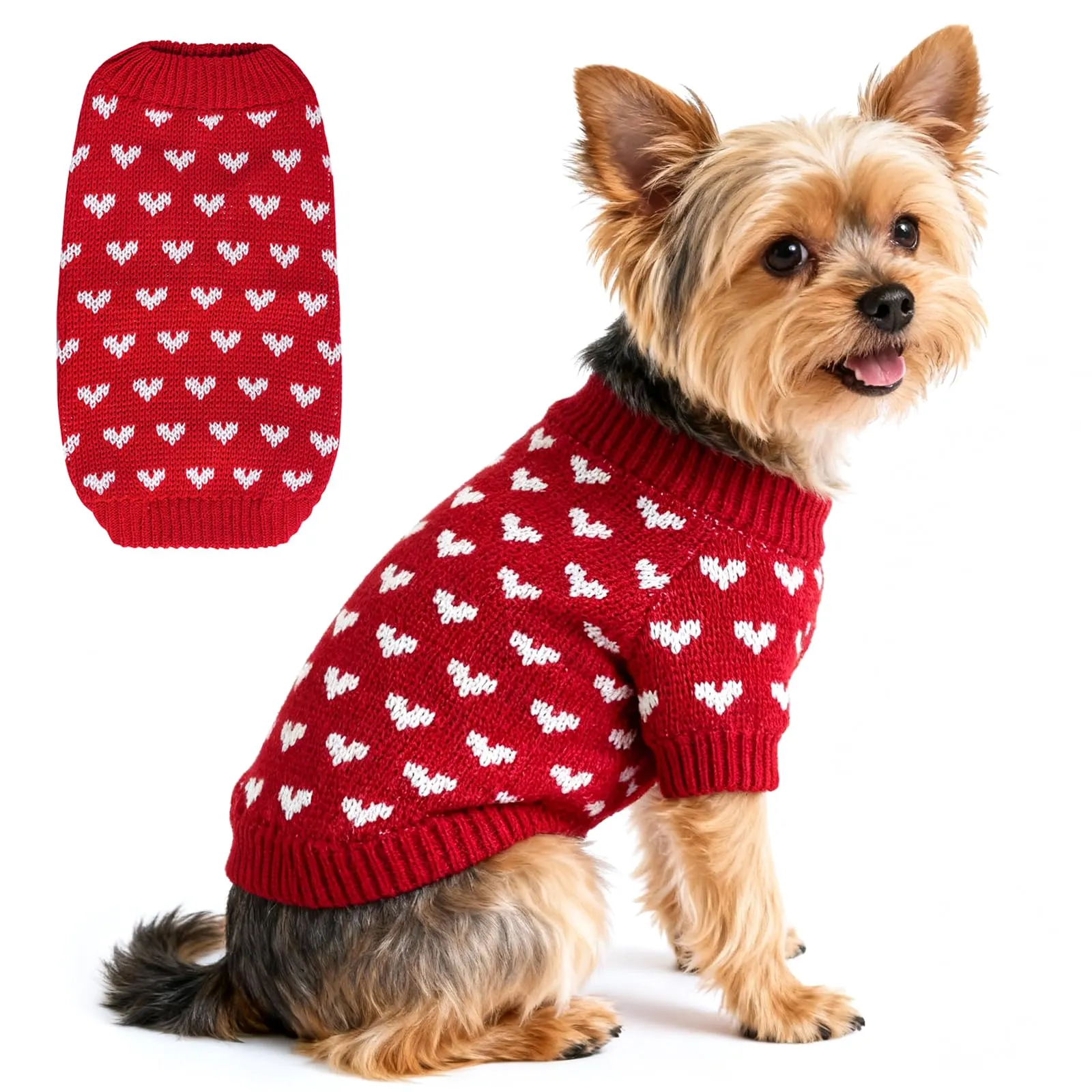 TBAMTBW Maglione San Valentino a Cuore per Cani e Gatti, Taglia M - immagine 1