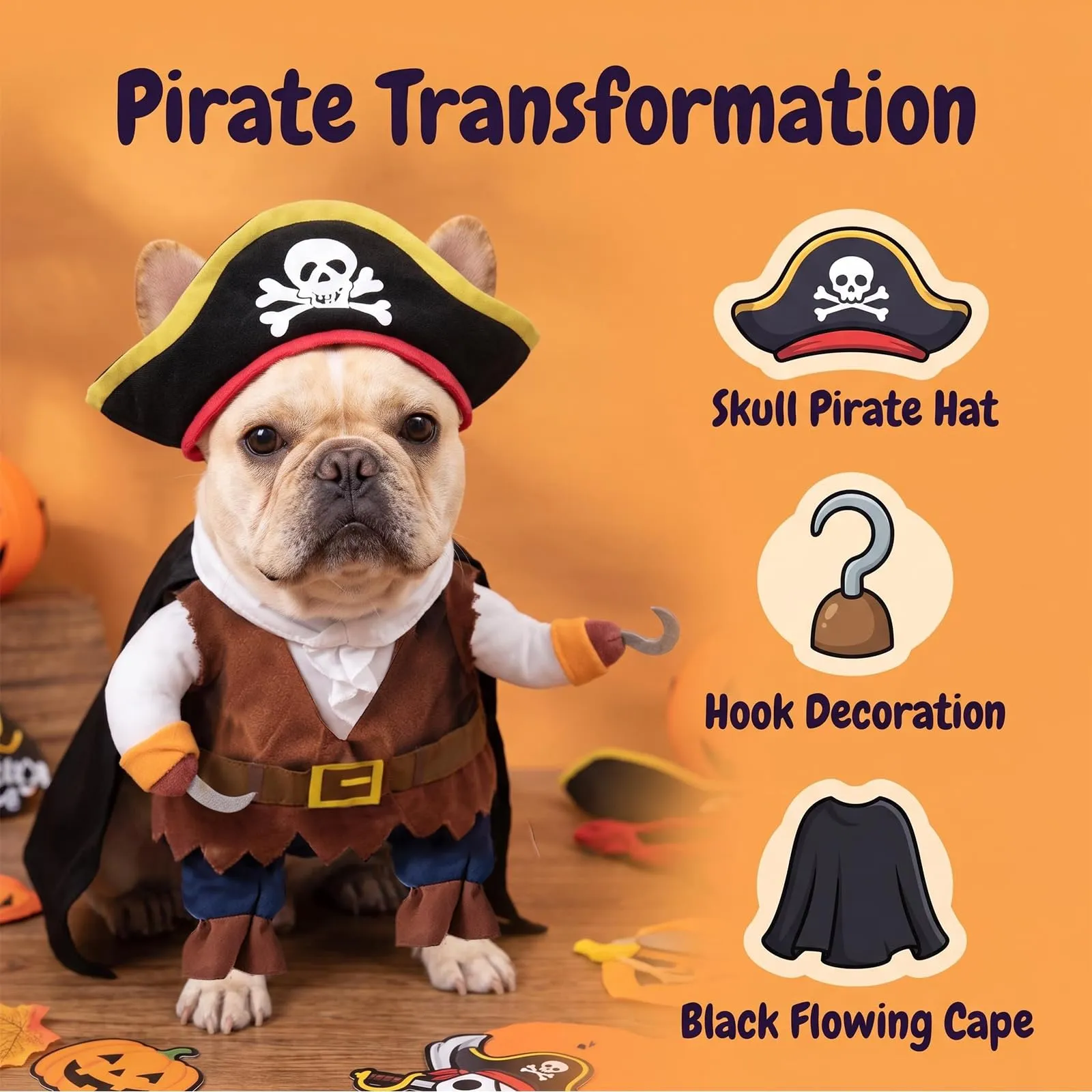 VIDSTW Costume di Halloween in Cotone per Cani, Taglia M - immagine 3