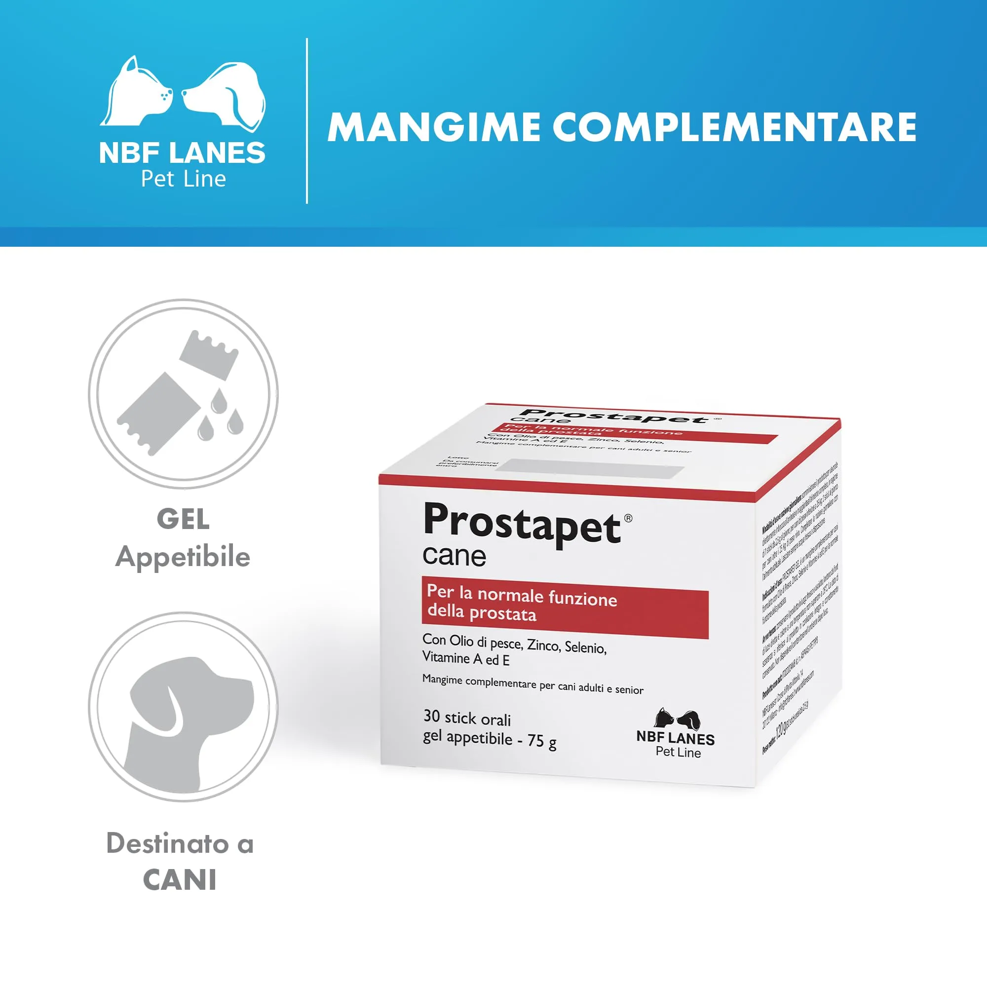 NBF Lanes Prostapet Cane, Gel Appetibile, 30 bustine da 2,5 g - immagine 2