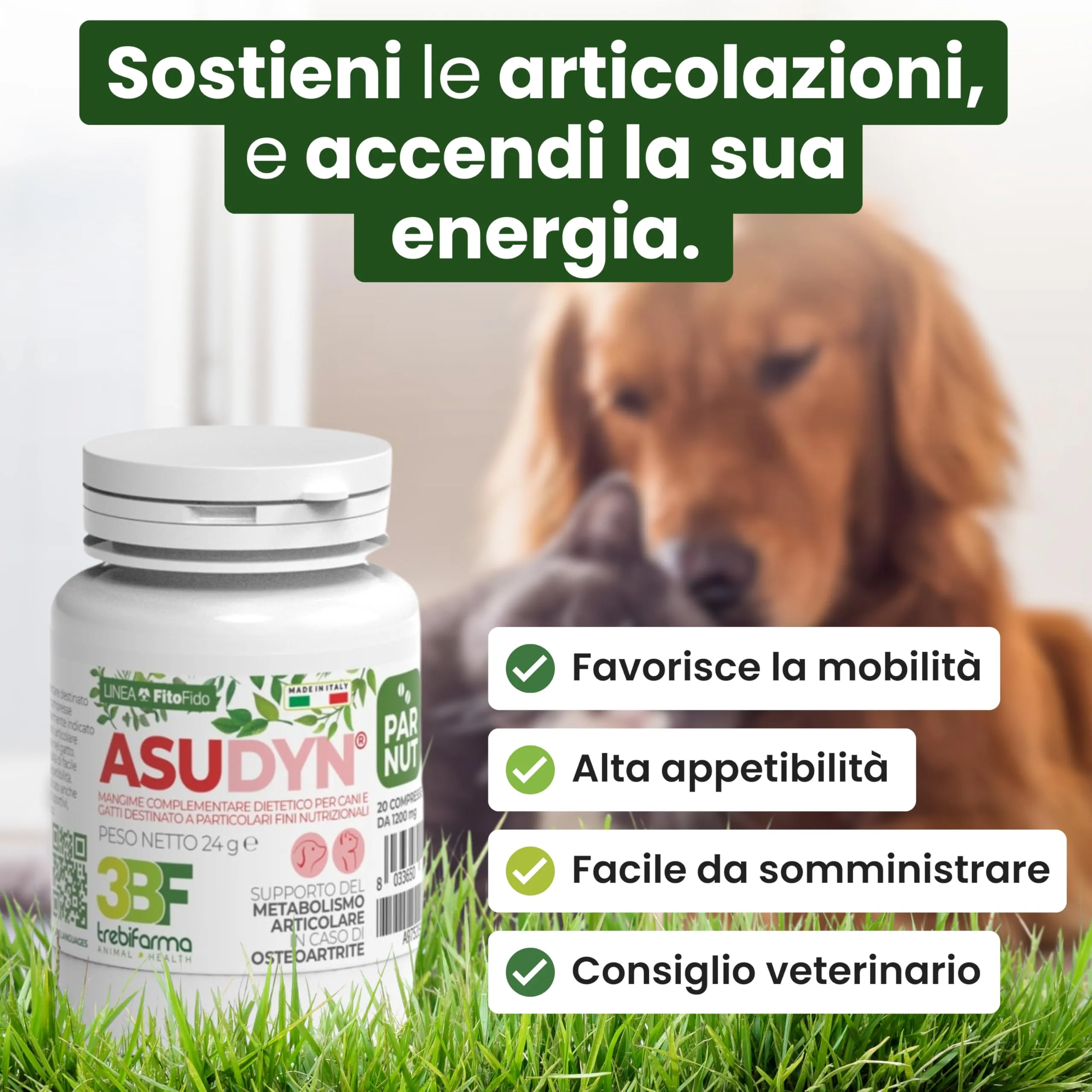 Trebifarma Asudyn per Cani Supporto Naturale per Articolazioni e Mobilità - immagine 2