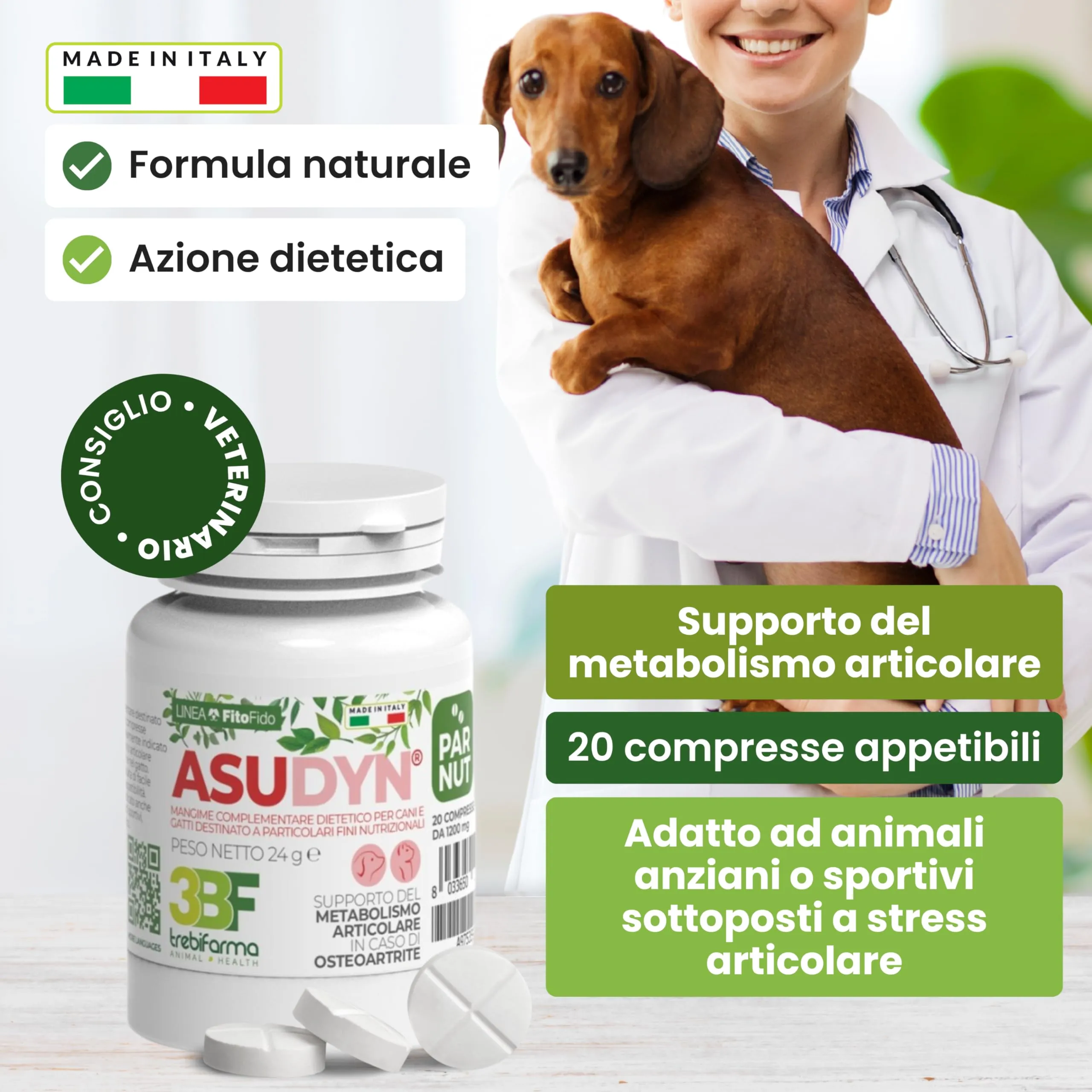 Trebifarma Asudyn per Cani Supporto Naturale per Articolazioni e Mobilità - immagine 4