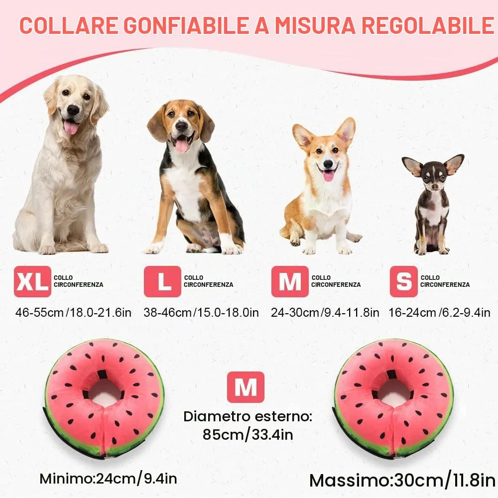 HMCEY Collare Protettivo Gonfiabile per Cane, Collare Elisabettiano Morbido Post Intervento Regolabile - M - immagine 2