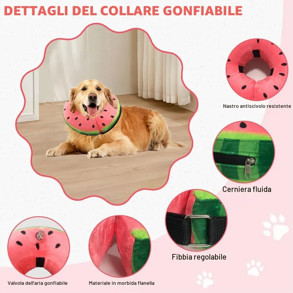 HMCEY Collare Protettivo Gonfiabile per Cane, Collare Elisabettiano Morbido Post Intervento Regolabile - M - immagine 3