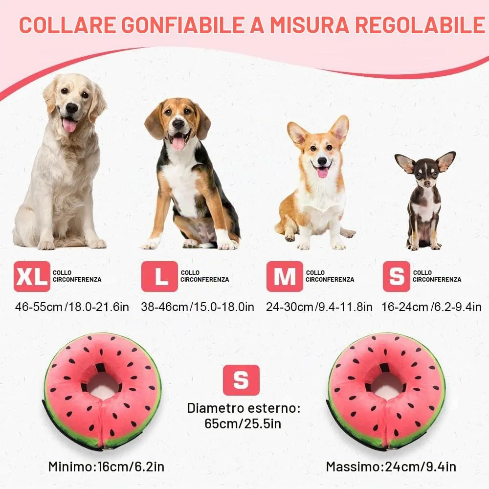 HMCEY Collare Protettivo Gonfiabile per Cane, Collare Elisabettiano Morbido Post Operatorio Anti Leccamento - S - immagine 2