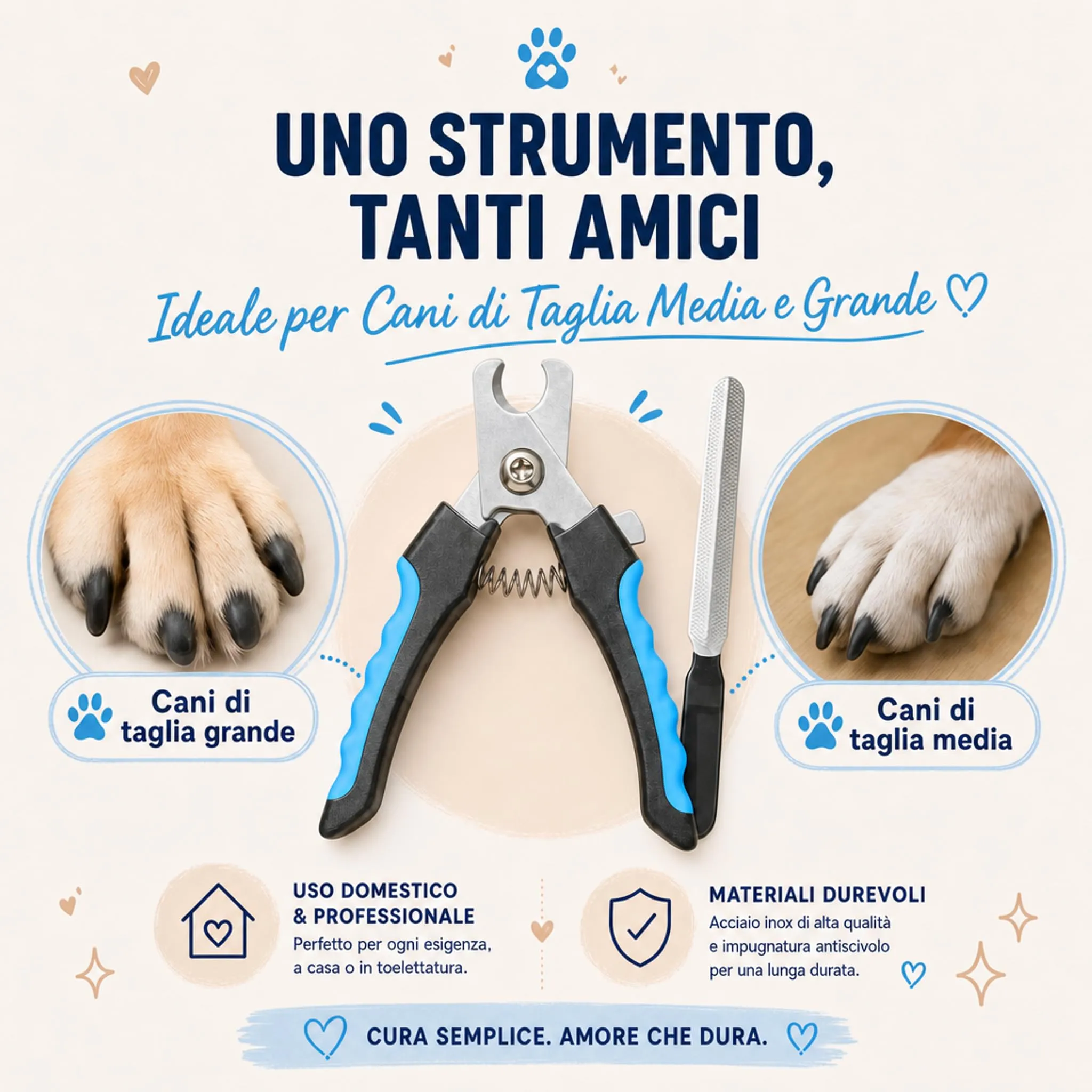 PRISMAL Tagliaunghie per Cani e Gatti in Acciaio Inossidabile con Protezione dal Taglio Eccessivo, Ideale per Taglia Media e Grande - immagine 6