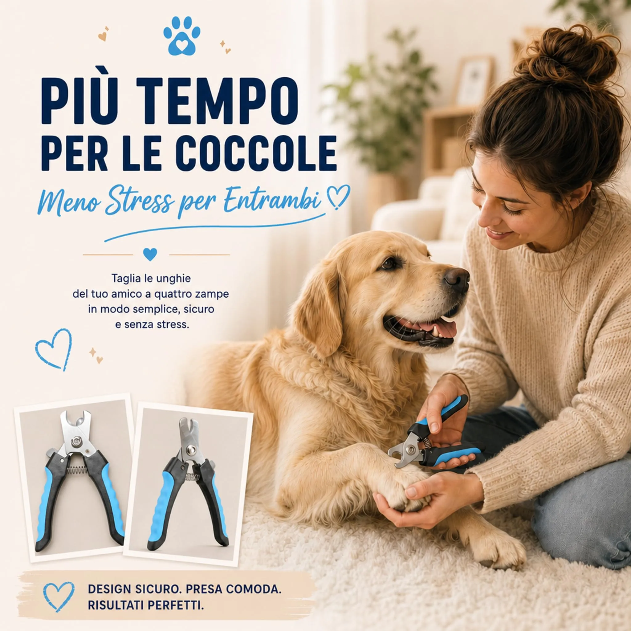 PRISMAL Tagliaunghie per Cani e Gatti in Acciaio Inossidabile con Protezione dal Taglio Eccessivo, Ideale per Taglia Media e Grande - immagine 8