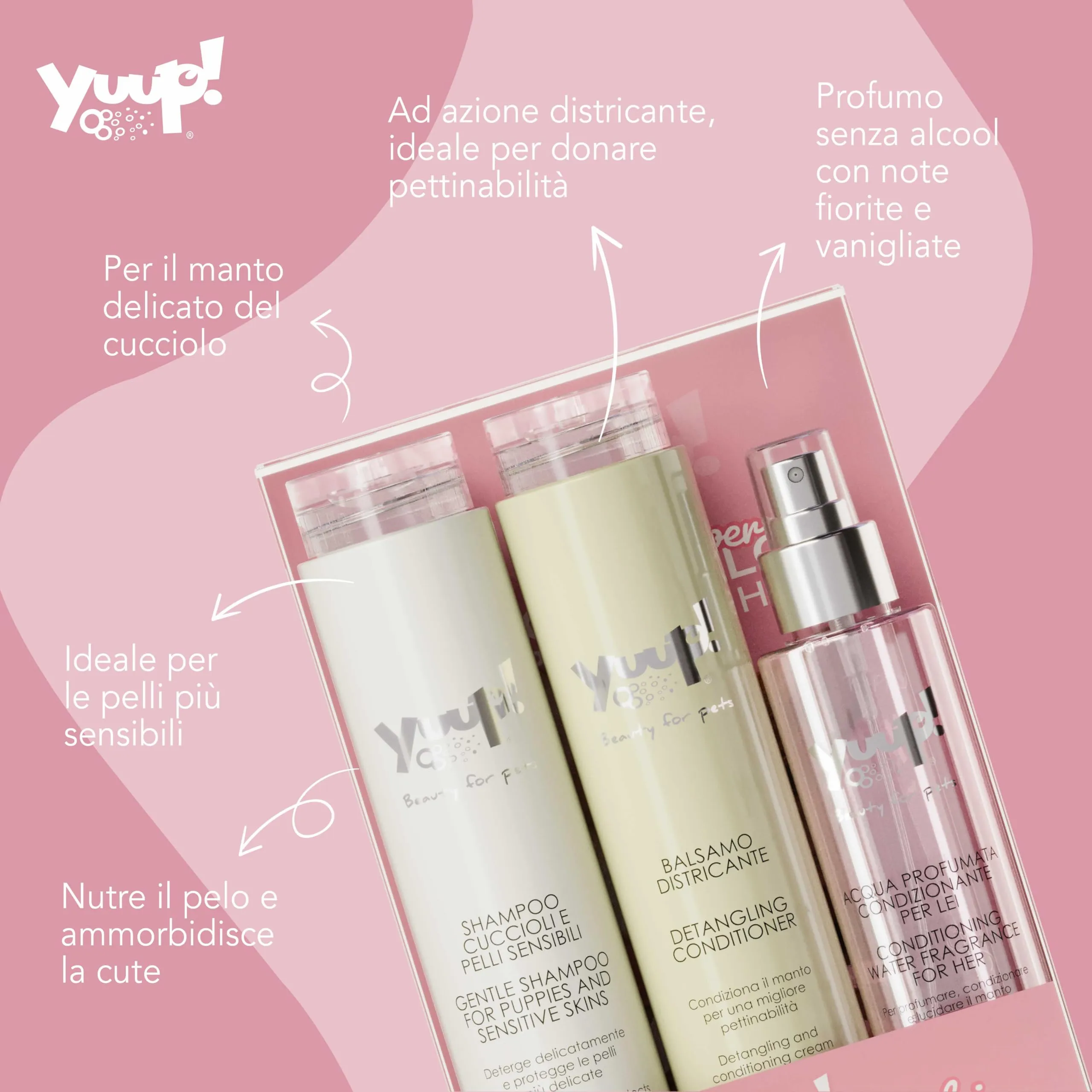 Yuup Kit Cucciolo per Lei: Shampoo Delicato, Balsamo e Acqua Profumata - immagine 2