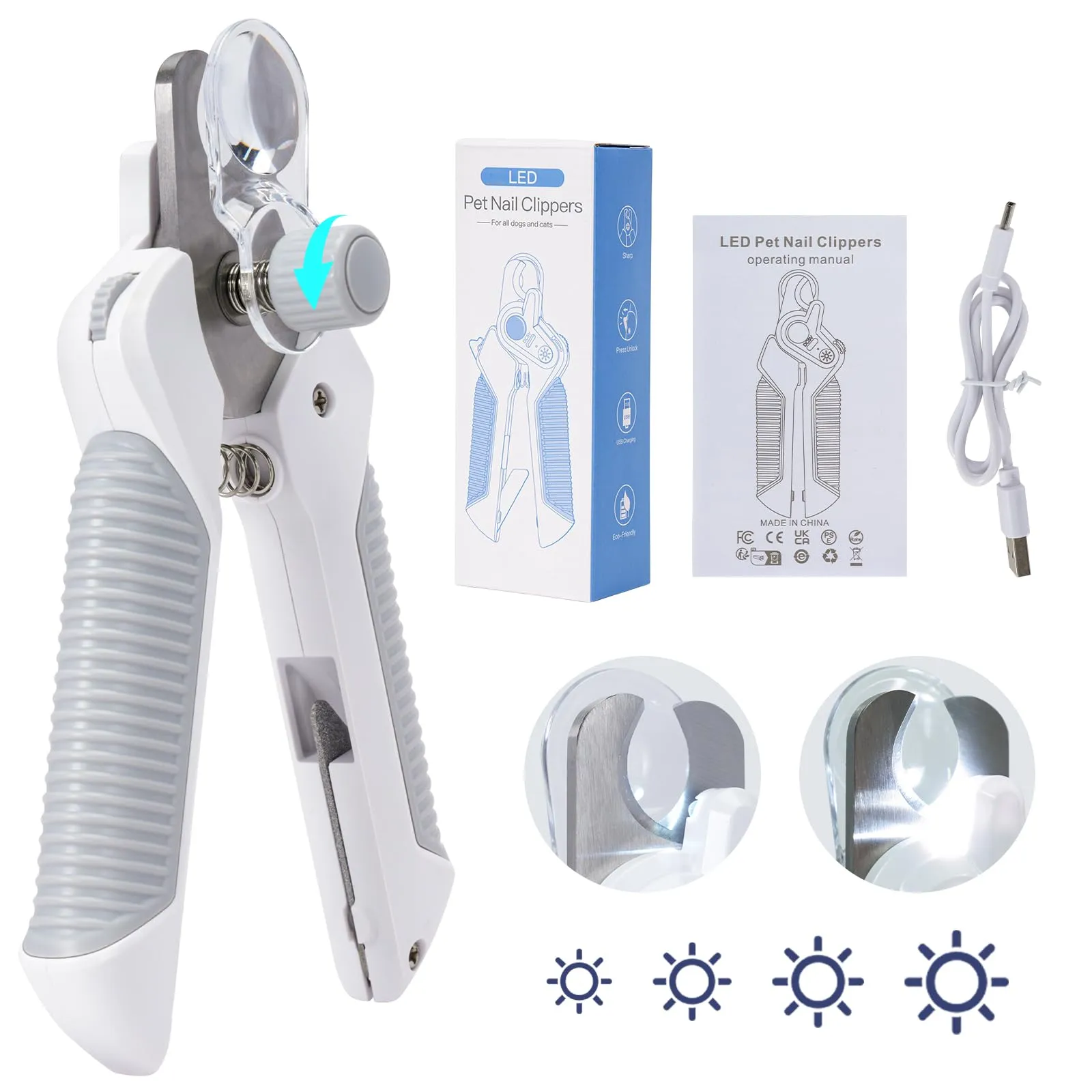 POIIOPY Tagliaunghie per Cani e Gatti di Taglia Media e Grande con 2 Luci LED, RK97 - immagine 8