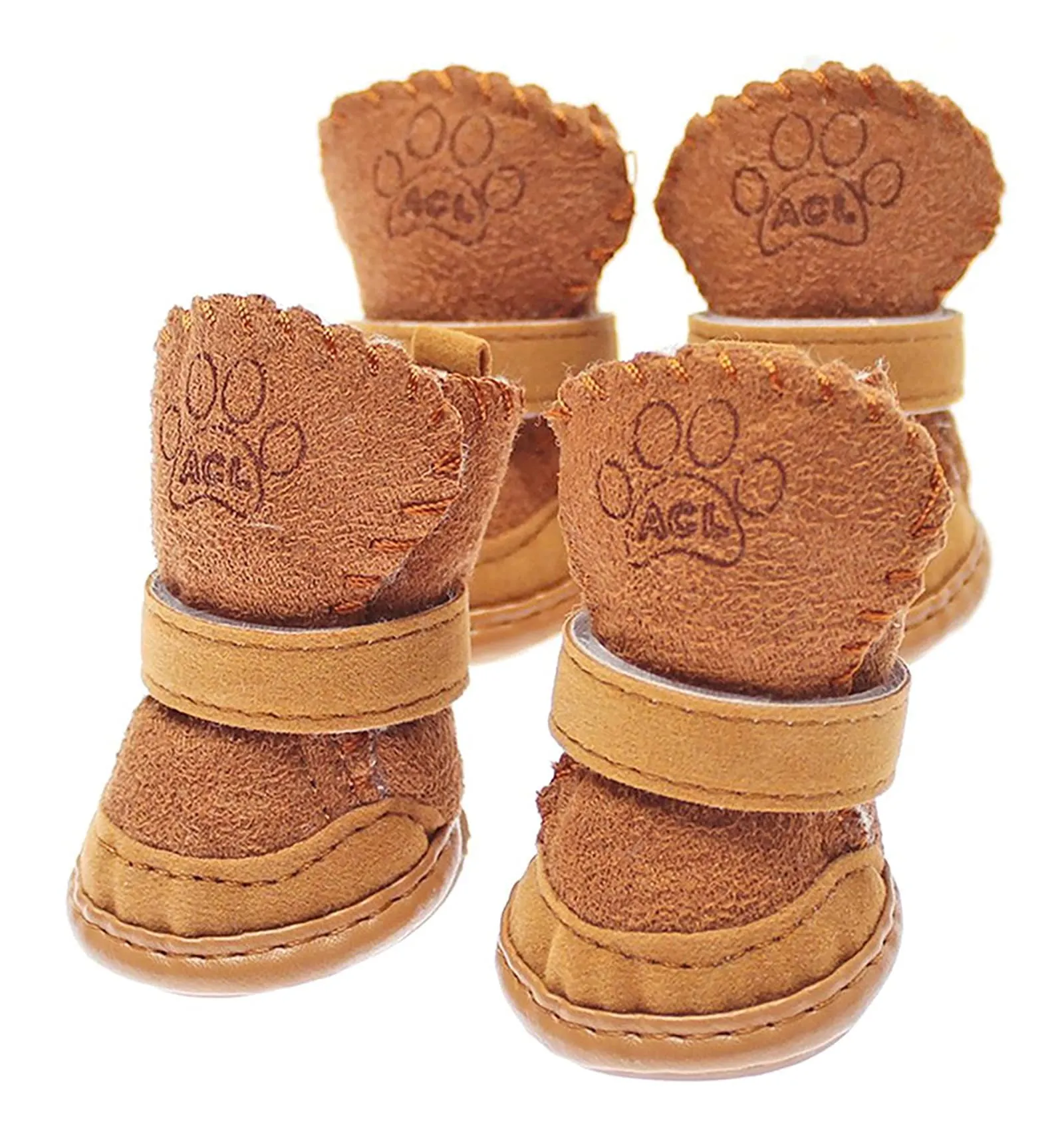 PPGGOPP Scarpe per Cani Impermeabili e Antiscivolo, 4 Pezzi, Marrone 3 - immagine 1
