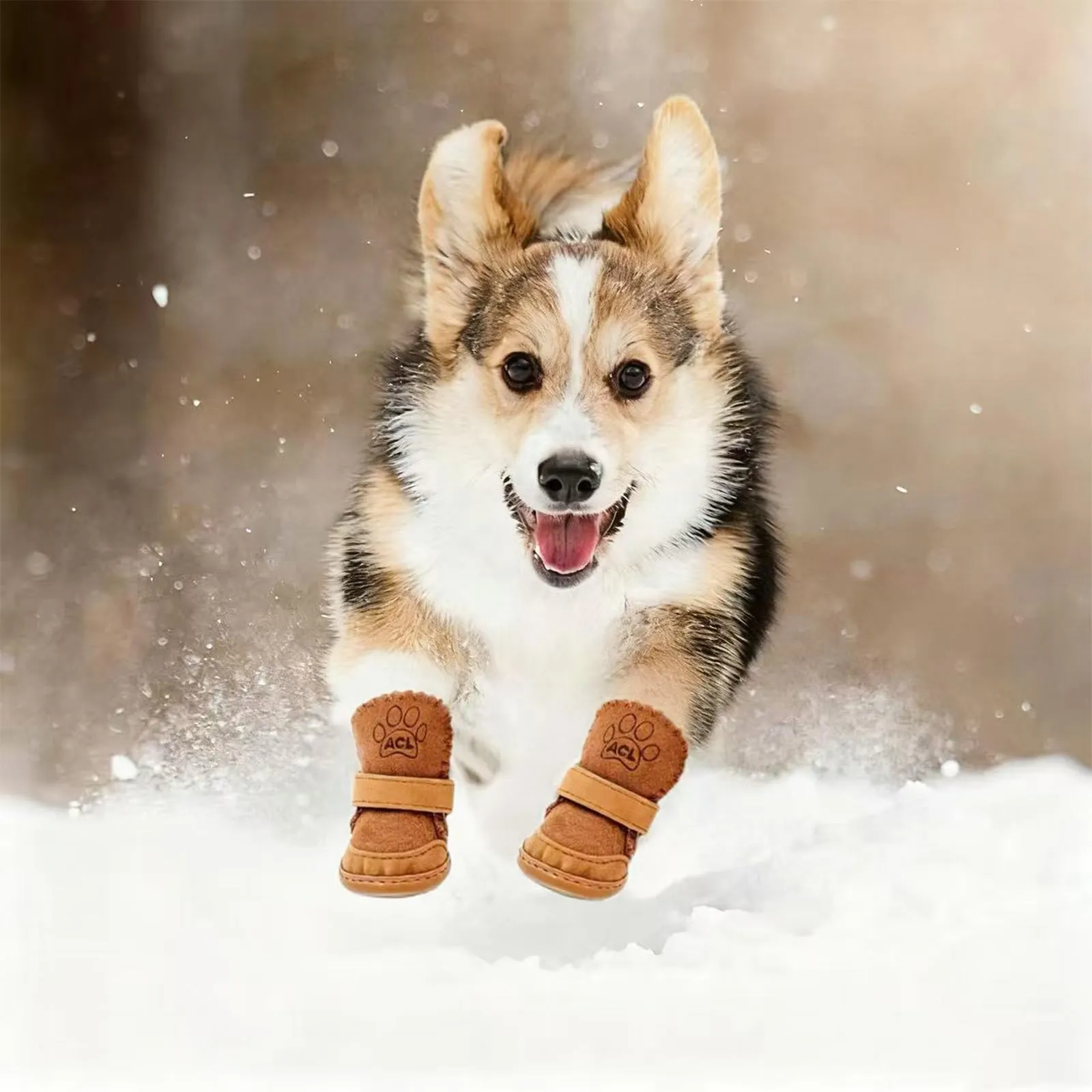 PPGGOPP Scarpe per Cani Impermeabili e Antiscivolo, 4 Pezzi, Marrone 3 - immagine 6