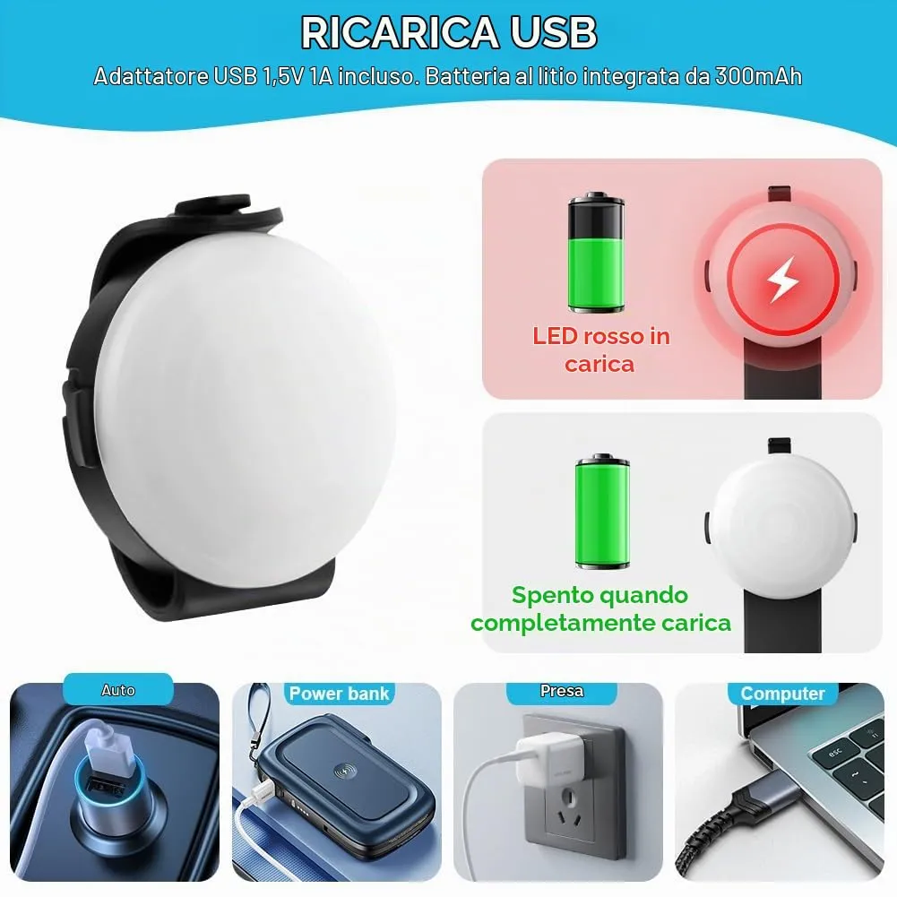 AUAUY Luce LED di Sicurezza Ricaricabile USB, Nero - immagine 5