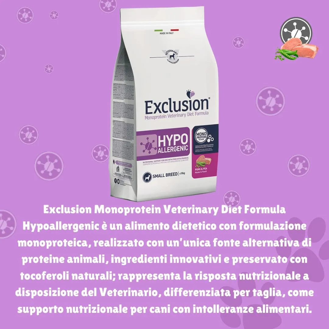 Exclusion Hypoallergenic Small Adult Maiale e Piselli 7kg - immagine 3