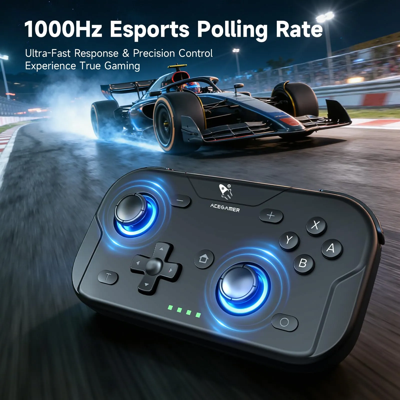 AceGamer Pocket Controller Wireless for Switch 2, Switch, PC, iOS, Android - Mini Gamepad with Turbo and 6-Axis Gyroscope (Black) - immagine 4