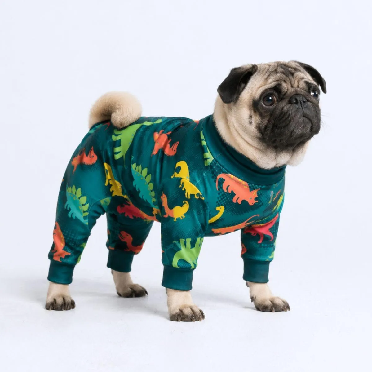 Spark Paws Pigiama per Cani, Tuta a Una Pezzo con Elastico per Recupero, Dinosauri, L: 15-23lbs - immagine 1