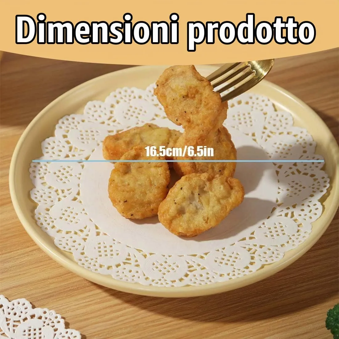 UYVPAER Centrini in Carta Pizzo Rotondi per Dessert e Decorazione Tavola, 100 Pezzi, 16.5 cm - immagine 2