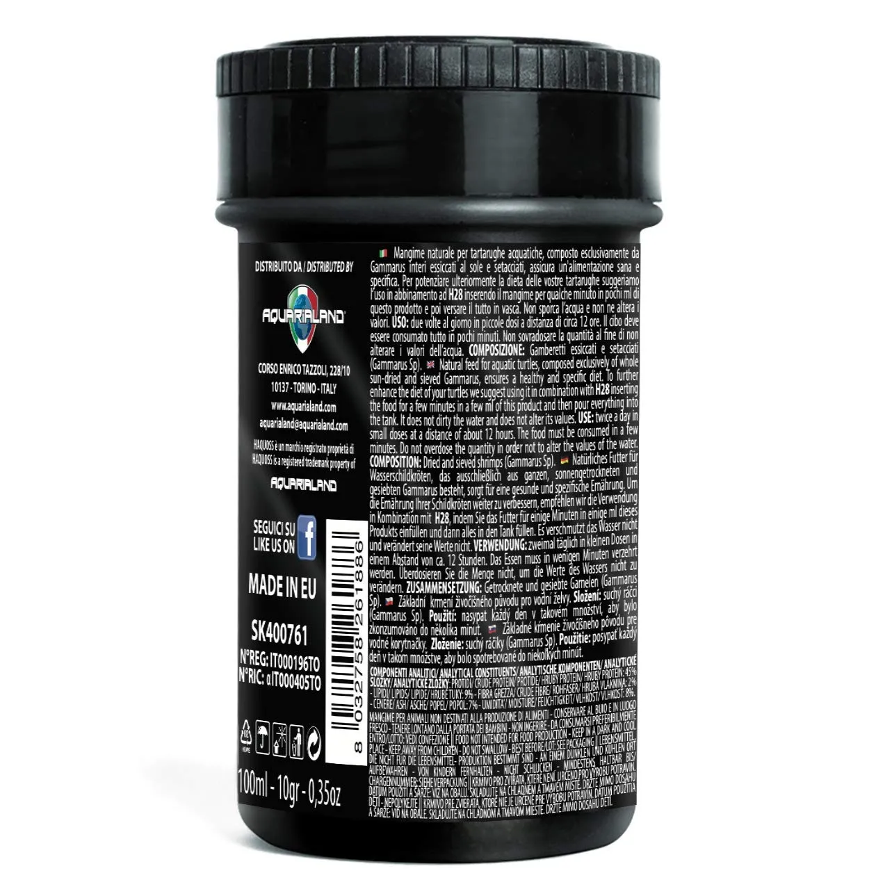 Haquoss Gammarus Mangime Naturale in Gamberetti Essiccati per Tartarughe Acquatiche, 10 g - immagine 2
