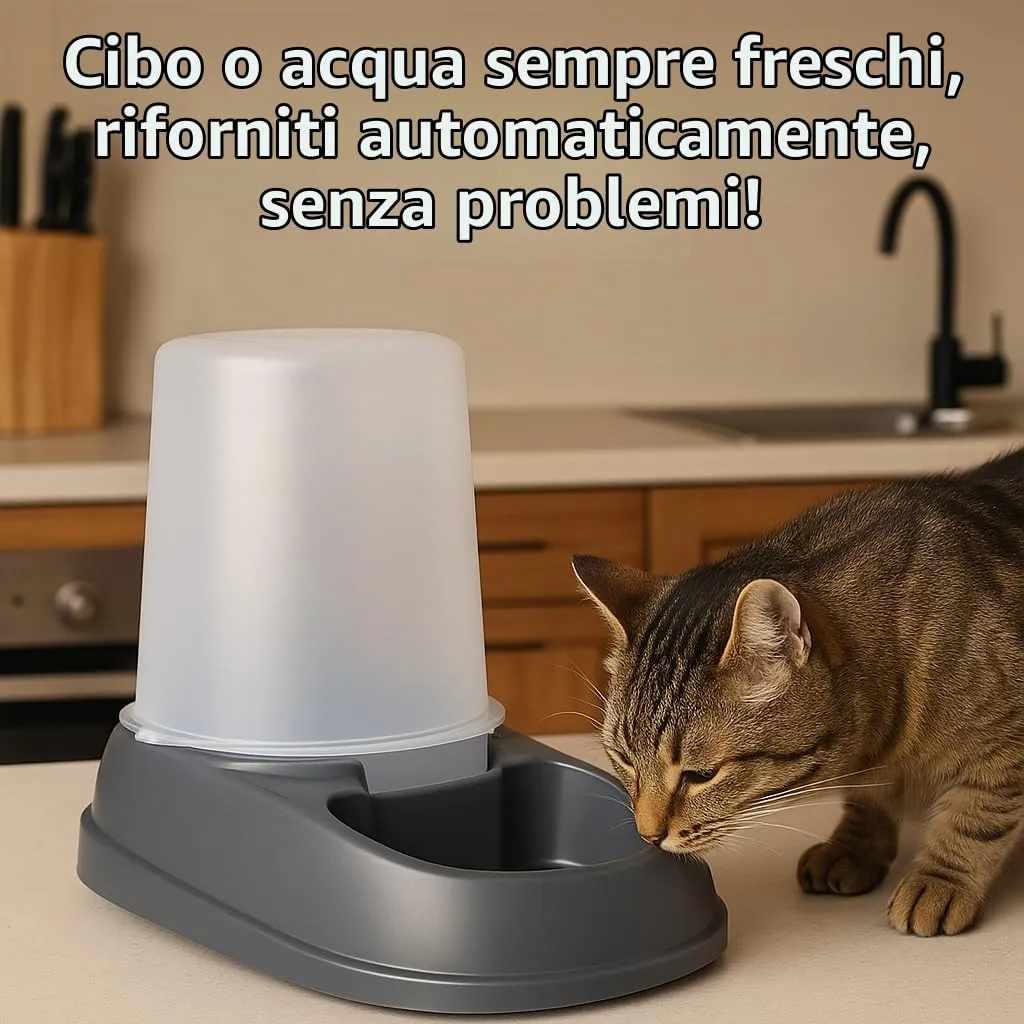 Flamingo Distributore Automatico di Cibo e Acqua Raja Grigio 2,5L - immagine 2