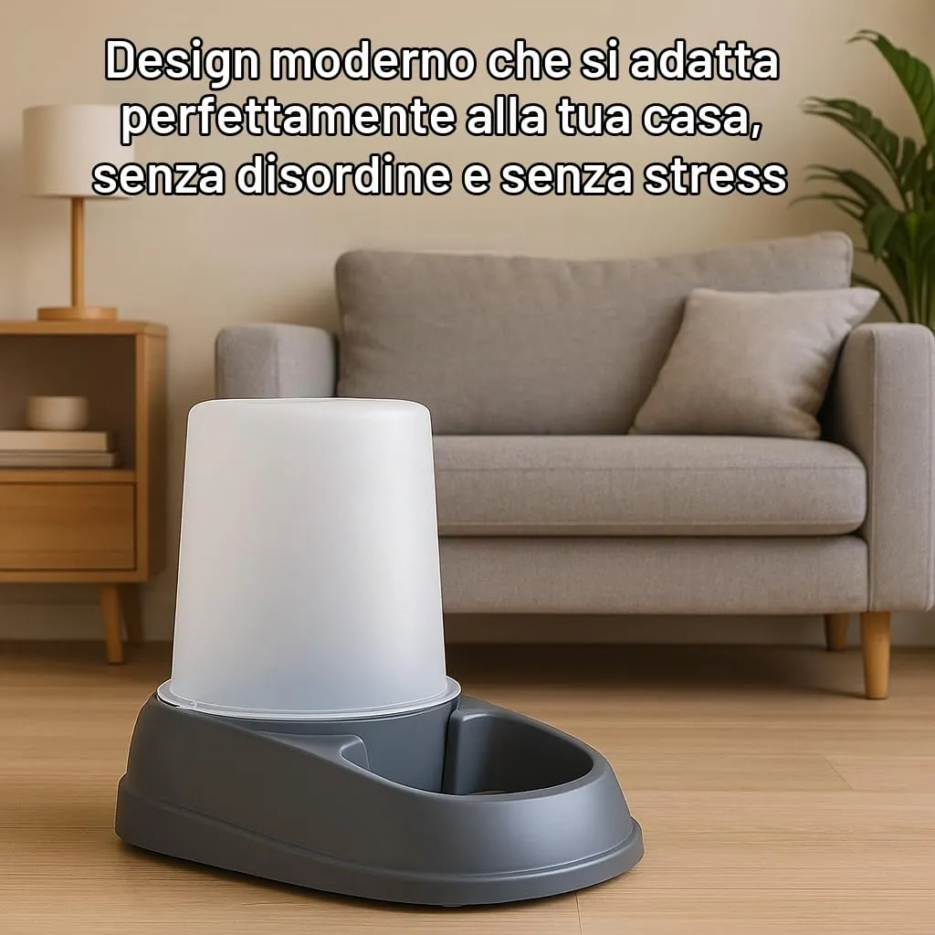 Flamingo Distributore Automatico di Cibo e Acqua Raja Grigio 2,5L - immagine 3
