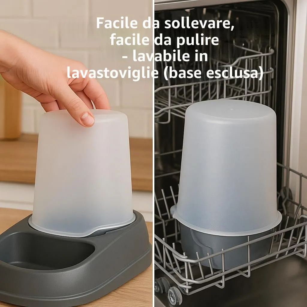 Flamingo Distributore Automatico di Cibo e Acqua Raja Grigio 2,5L - immagine 4