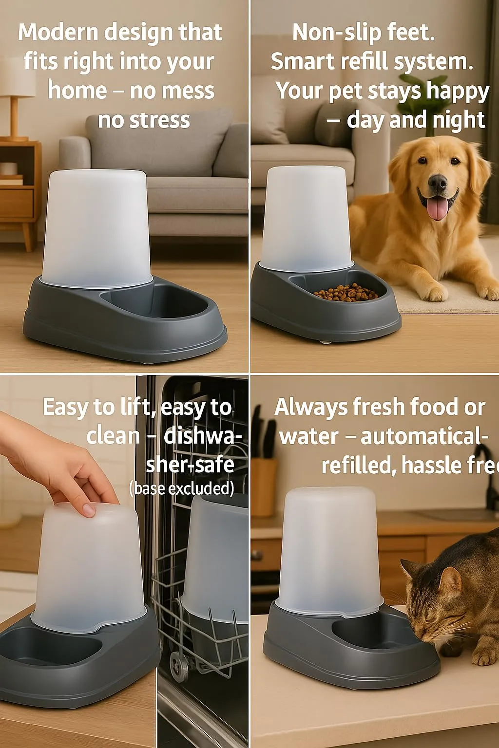 Flamingo Distributore Automatico di Cibo e Acqua Raja Grigio 2,5L - immagine 6
