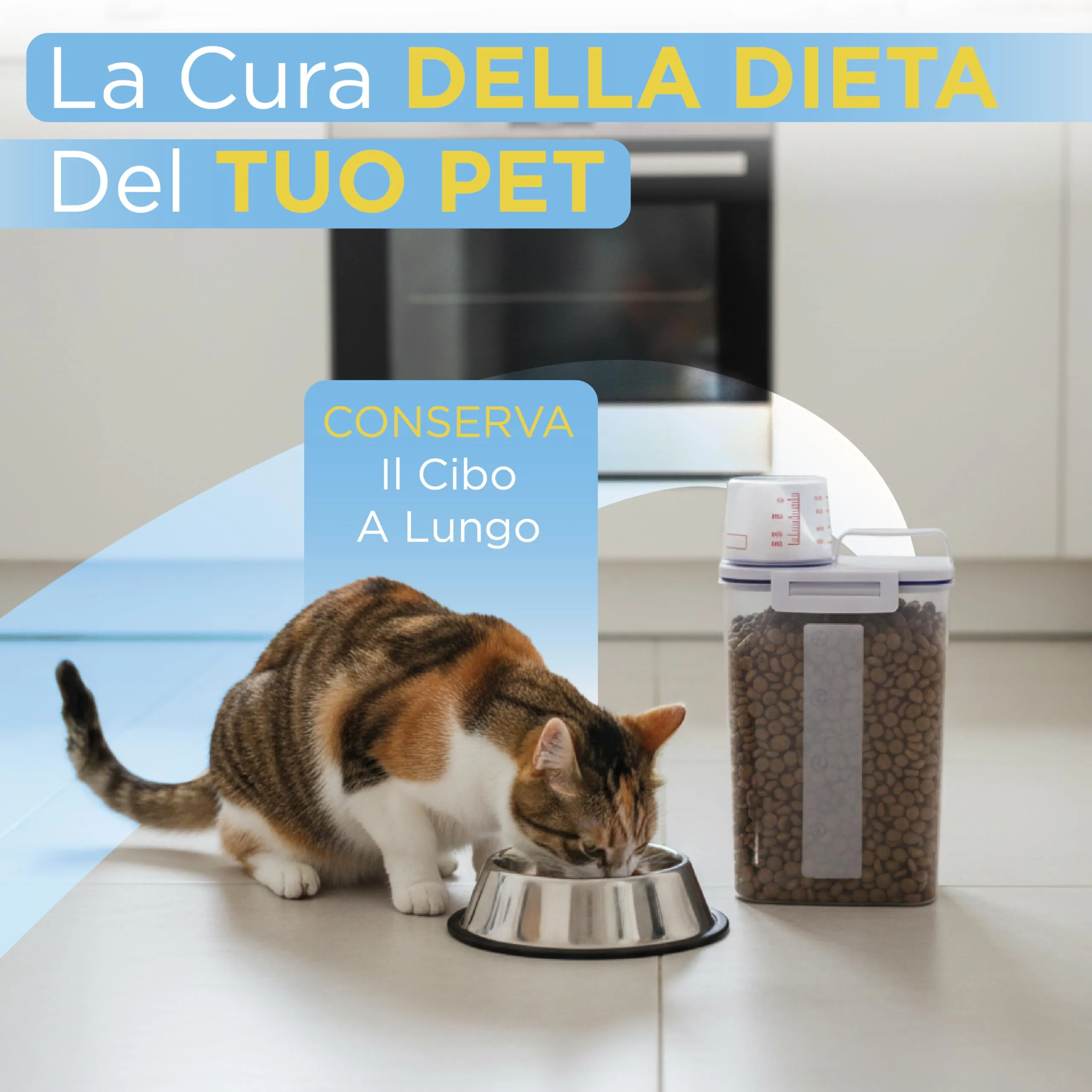 Generico Contenitore Crocchette per Gatti e Cani Ermetico con Coperchio e Bicchiere Dosatore - immagine 7