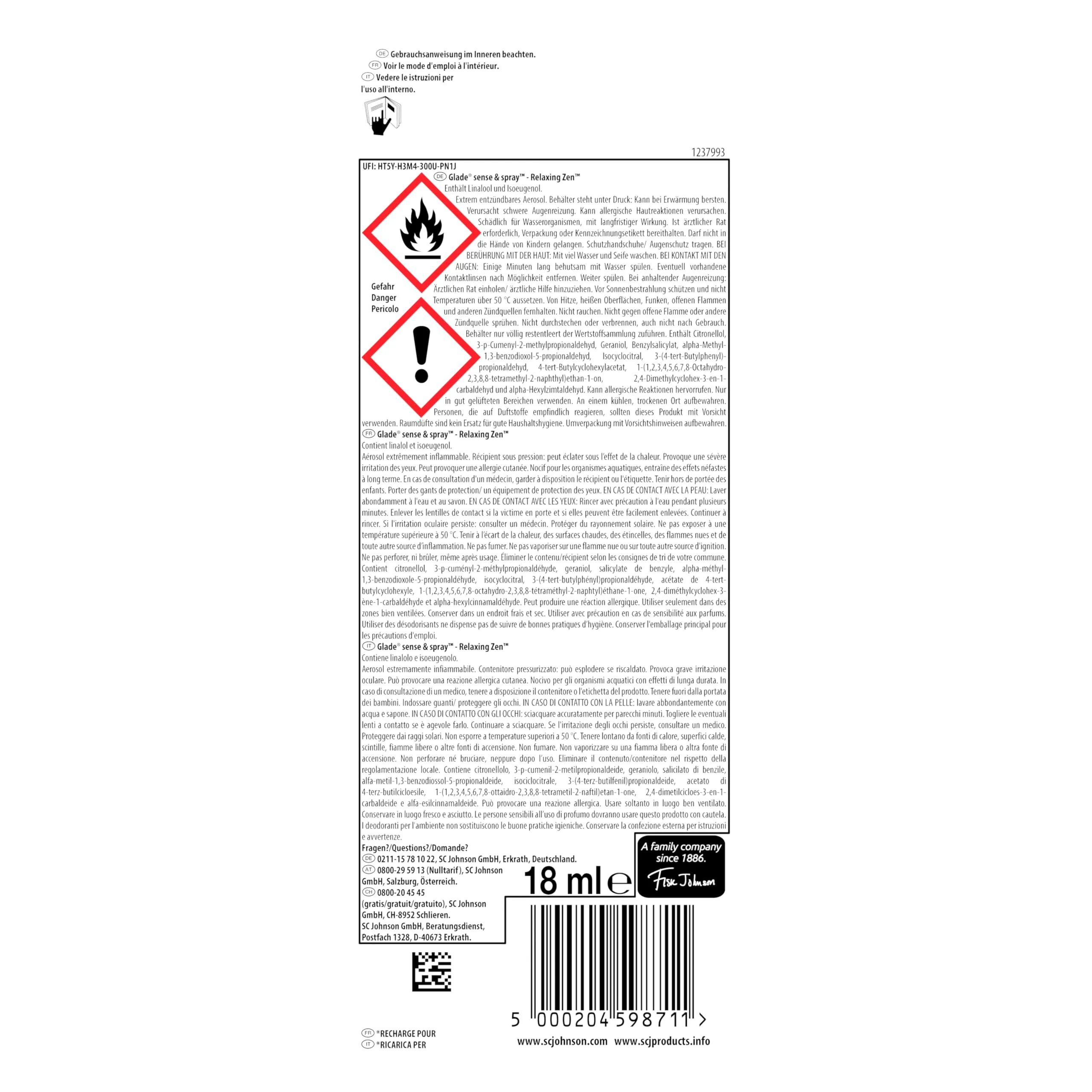 Glade Sense & Spray Ricariche, Relaxing Zen, 3 x 18 ml - immagine 7