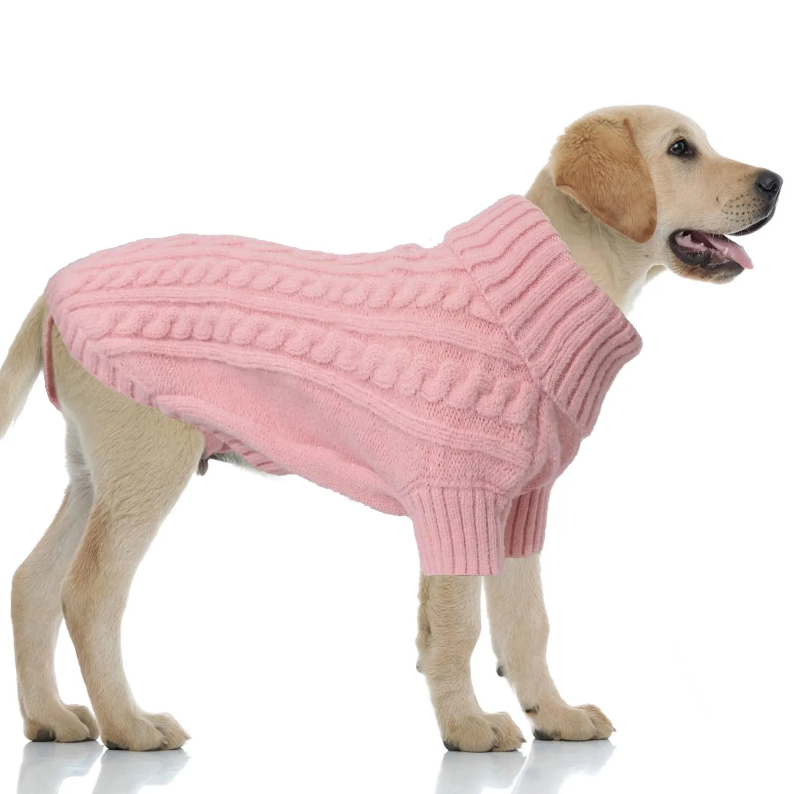 LiebeDD Maglione Cane Invernale Dolcevita in Pile, Rosa XXL - immagine 1