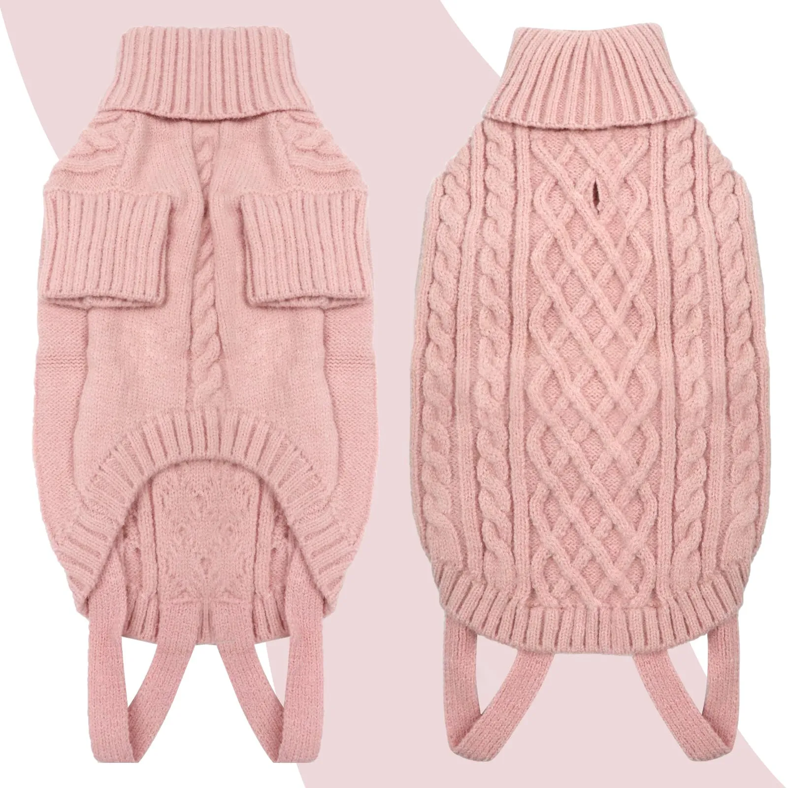 LiebeDD Maglione Cane Invernale Dolcevita in Pile, Rosa XXL - immagine 4