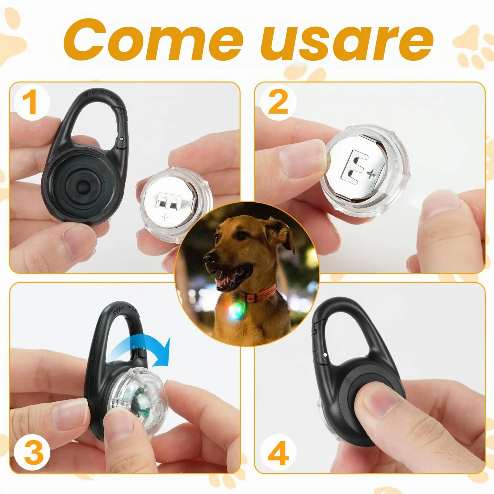 AUAUY Luce Lampeggiante a LED di Sicurezza Ricaricabile USB, 2 Pezzi - immagine 3