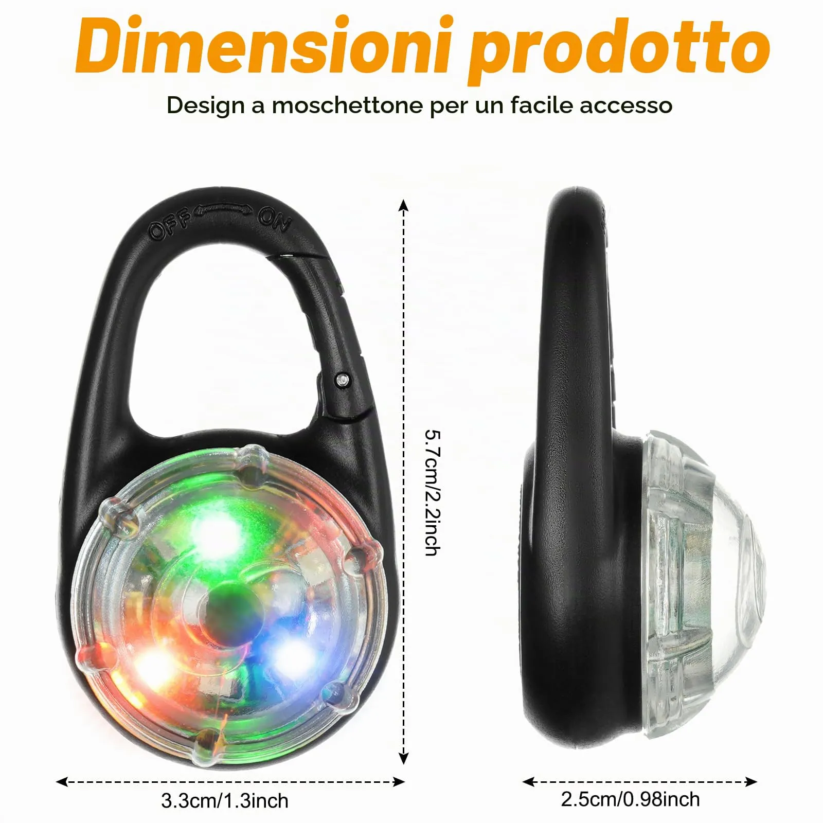 AUAUY Luce Lampeggiante a LED di Sicurezza Ricaricabile USB, 2 Pezzi - immagine 5