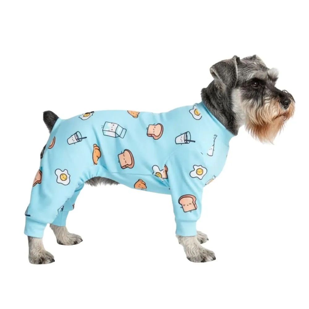 Spark Paws Pigiama per cani, Tutina elasticizzata in Pile, Colazione Blu, M: 10-15 libras - immagine 1