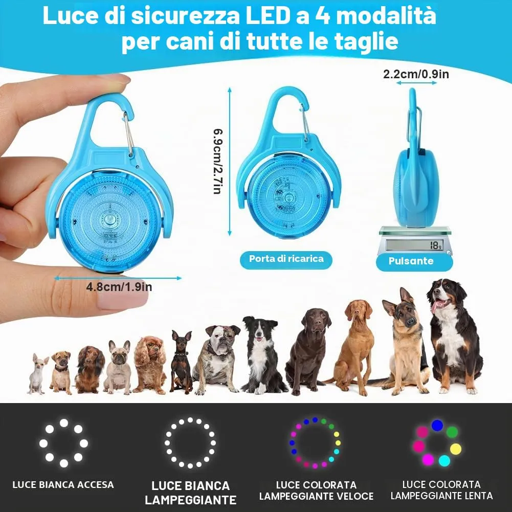 AUAUY Luce di Sicurezza a LED Ricaricabile USB, Blu - immagine 2