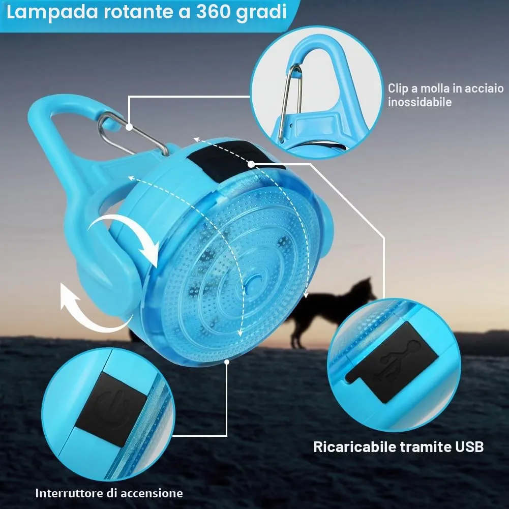 AUAUY Luce di Sicurezza a LED Ricaricabile USB, Blu - immagine 3