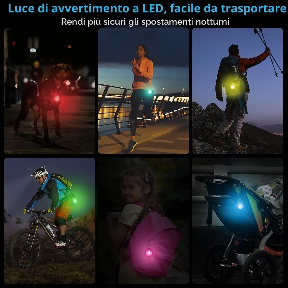 AUAUY Luce di Sicurezza a LED Ricaricabile USB, Blu - immagine 8