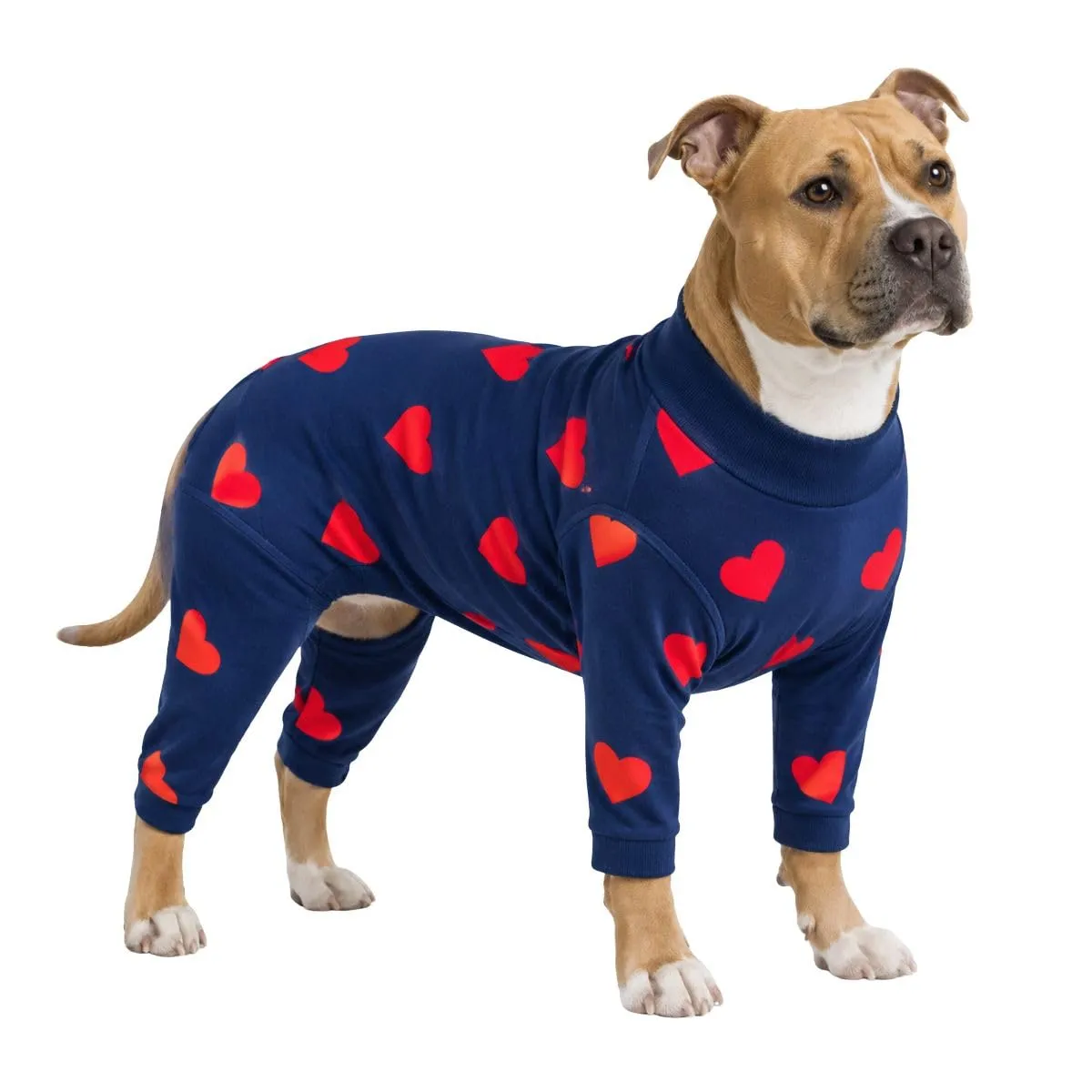 Spark Paws Pigiama Tuta da Recupero per Cani in Pile Elasticizzato con Cuori, 4XL - immagine 1
