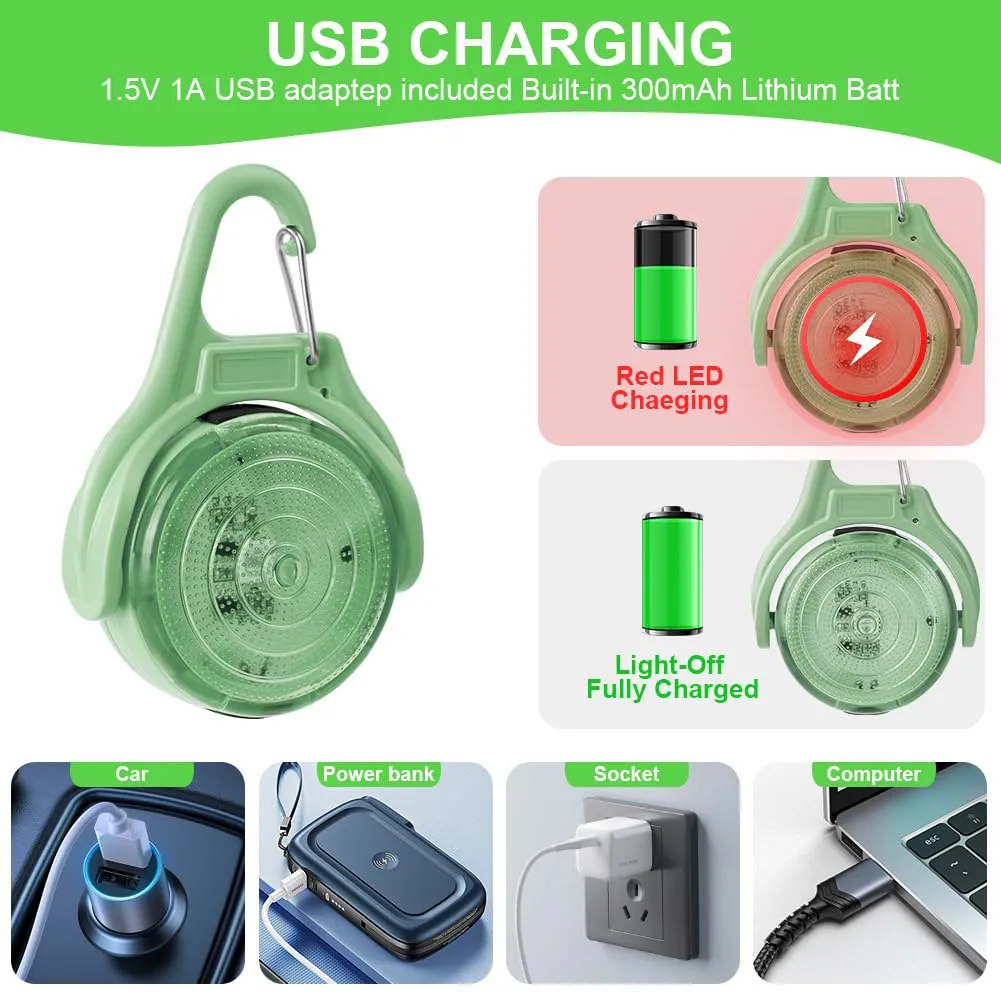 AUAUY Luce di Sicurezza a LED Ricaricabile USB, Verde - immagine 2