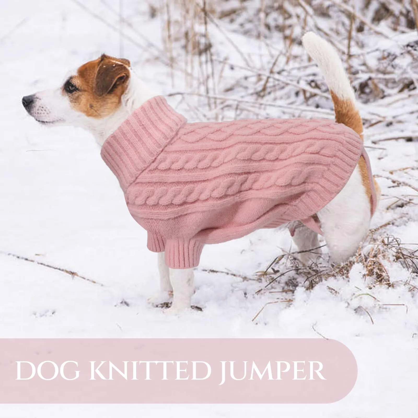 LiebeDD Maglione Cane Invernale Termica Dolcevita in Pile, Rosa (M) - immagine 6
