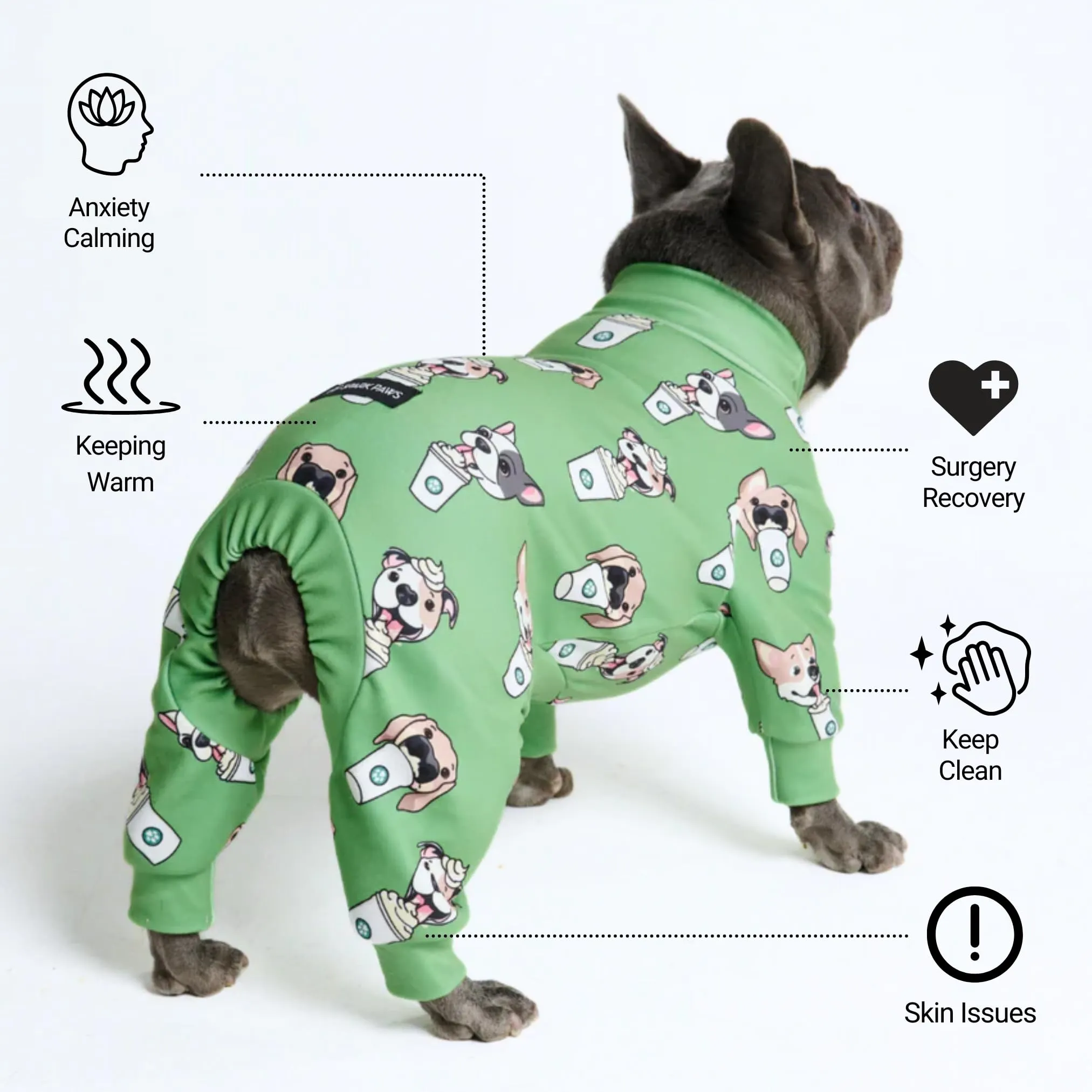 Spark Paws Pigiama per Cani, Tuta con Apertura Completa e Gambali, X-Large, Coppa Cucciolo - immagine 4