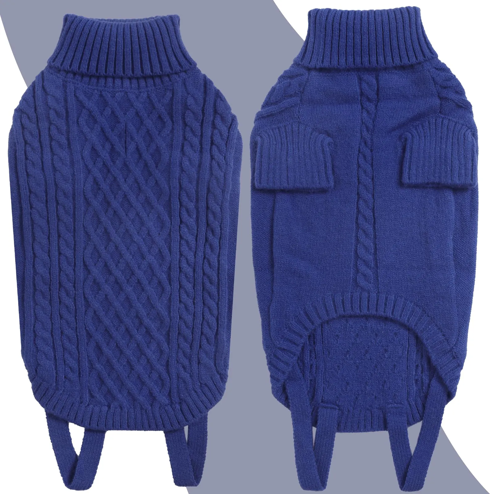 LiebeDD Maglione Cane Invernale Termico Dolcevita (Blu Scuro, M) - immagine 4